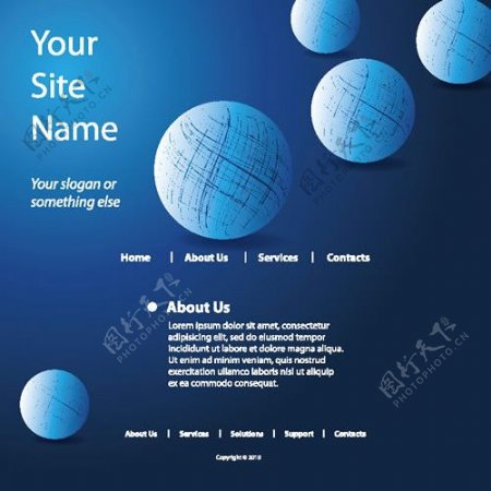 球体商业网站模板图片
