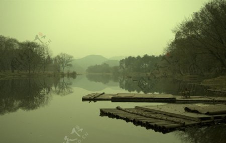 仙都竹筏风景美图图片