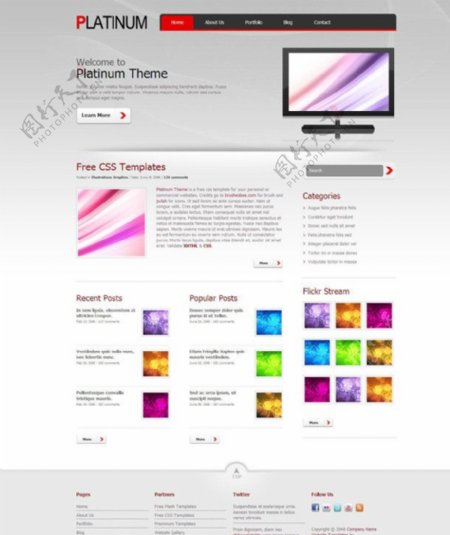 企业商务CSS网页模板图片