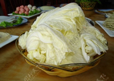 白菜涮火锅图片