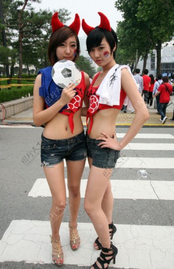 韩国女球迷图片