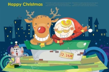 卡通风格圣诞老公公图片