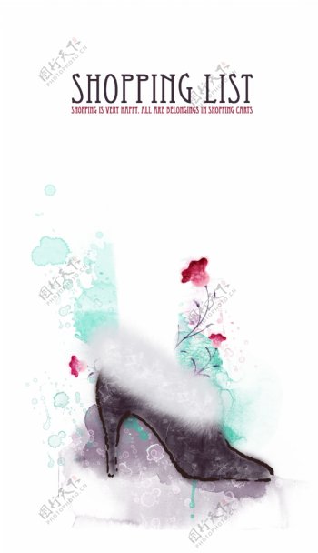 韩国水墨女皮鞋商场海报图片