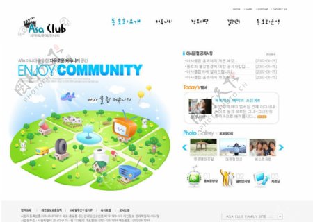 韩国白色清新网站主页图片