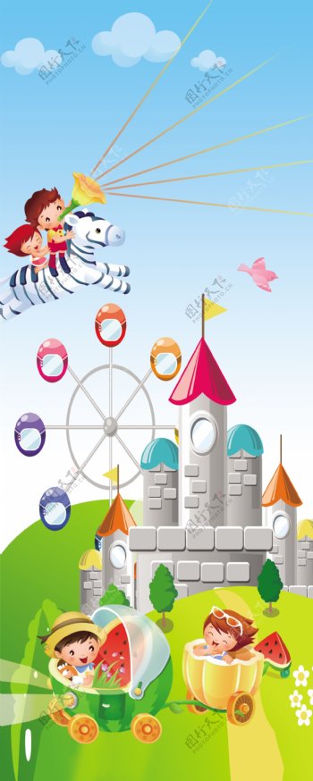 幼儿园卡通城堡图片