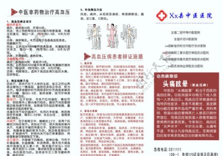 中医治疗高血压宣传单图片