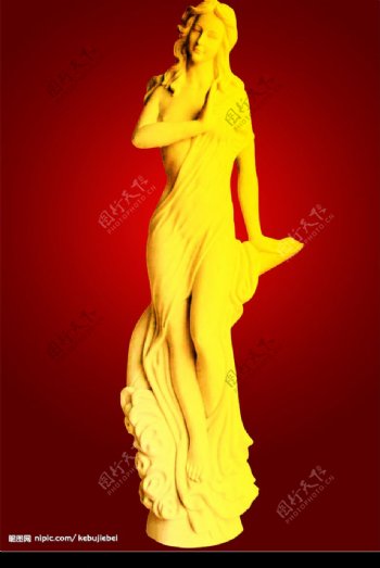 黄金女神雕像图片