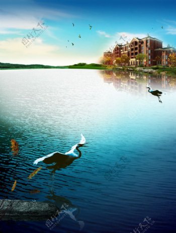 地产水景画面图片