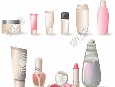 多款化妆品瓶子矢量素材图片