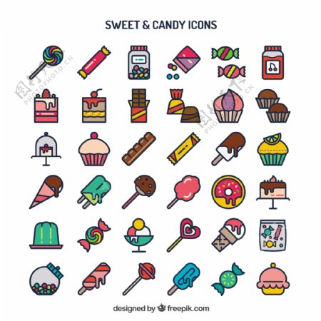 甜蜜的糖果图标集