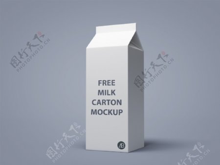 简约大气的牛奶盒包装盒智能贴图