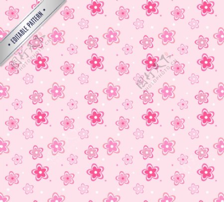 粉色花朵无缝背景设计矢量素材