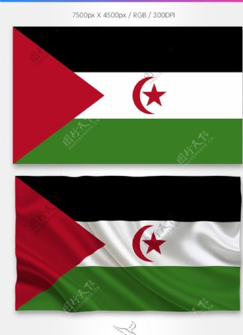 西撒哈拉国旗分层psd