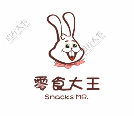 零食大王兔子卡通logo商標