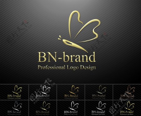 美容蝴蝶化妆品标志logo设计