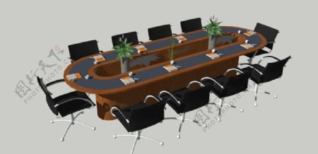 椭圆形领导会议桌