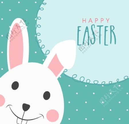 快乐复活节背景与可爱的兔子