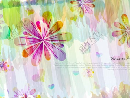 水彩手绘花卉背景矢量素材