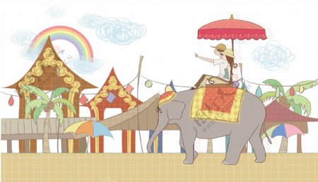 泰国人物大象