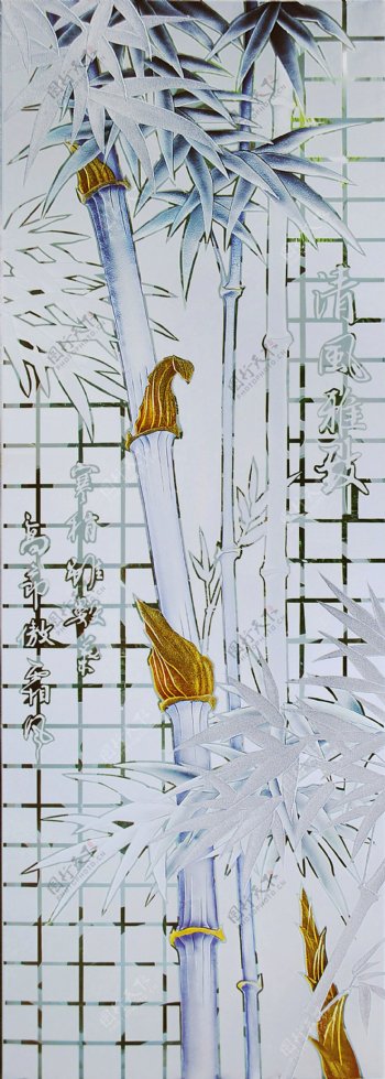 方格竹艺术玻璃