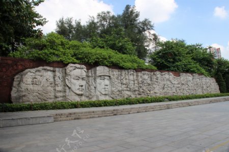 淞沪抗日将士陵园浮雕墙