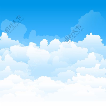 蓝色天空中的云海矢量素材