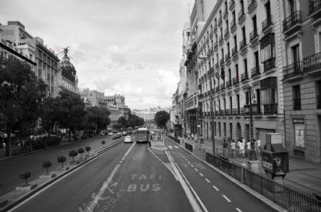 马德里街景黑白