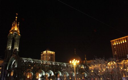 索菲亚广场塔廊夜景