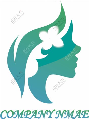 女性侧脸logo