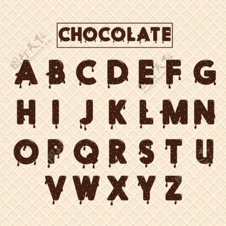 矢量巧克力英文字母