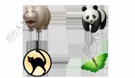 创意扁平动物图标icon