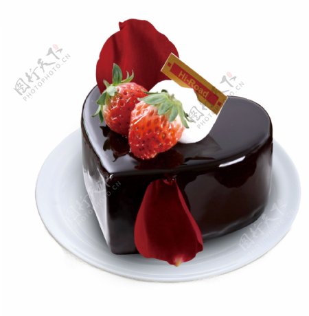 情人节黑色巧克力蛋糕元素