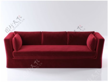 红色布艺沙发