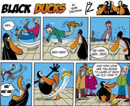 动漫人物和黑鸭子图片