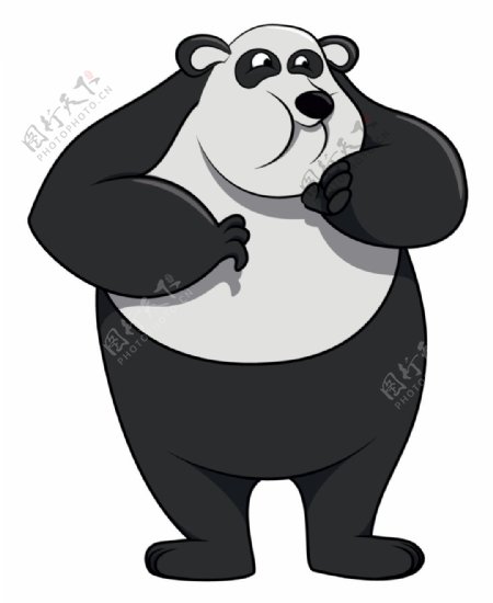 可爱的卡通熊猫设计矢量素材