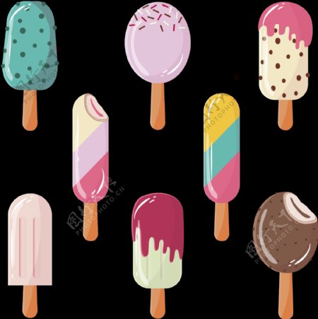 彩色雪糕冰淇淋免抠png透明图层素材