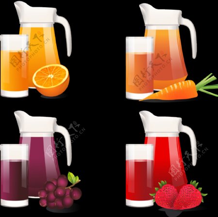 写实各种果汁插画图标免抠png透明素材
