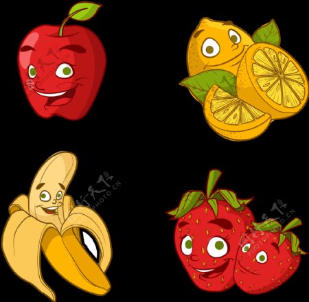 卡通水果表情图标免抠png透明图层素材
