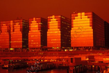 黄昏时的香港风光图片