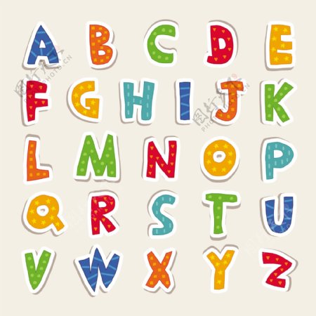 儿童艺术字字母英文字母卡通字母