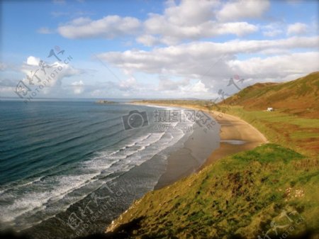 自然天空沙滩水云ocea威尔士英国