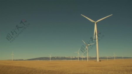 风车旋转风力发电机高清视频实拍