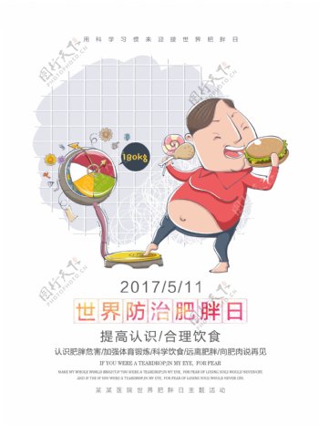 世界防治肥胖日节日海报