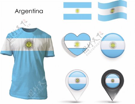 阿根廷国旗元素球衣矢量素材