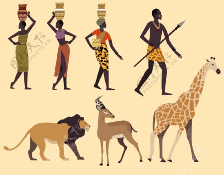 非洲动物原住民图标