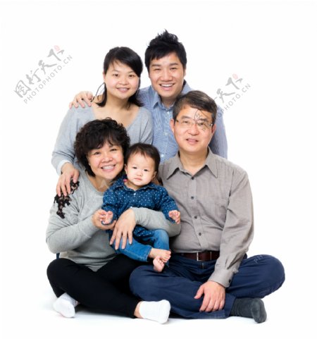 快乐的家庭合影图片