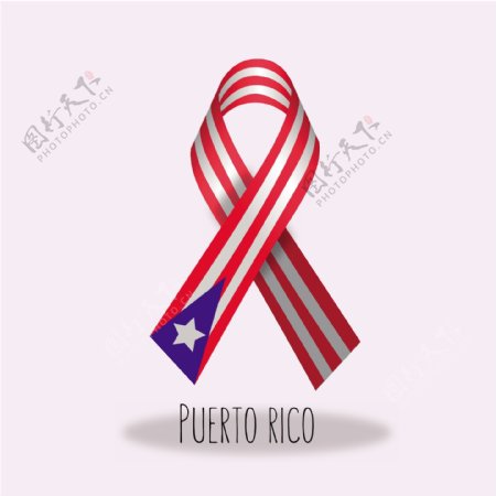 波多黎各国旗丝带设计