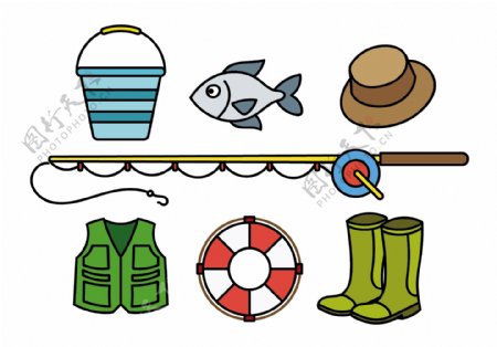 渔具矢量图标