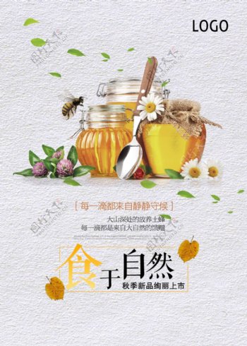 天然蜂蜜促销海报