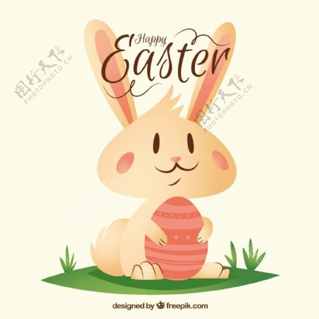 可爱的兔子复活节快乐